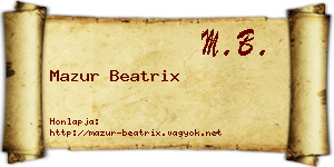 Mazur Beatrix névjegykártya